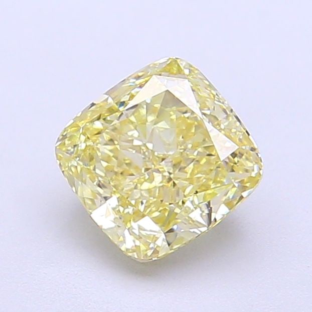 Loose Diamond - CUSHION MODIFIED 1.25ct Fancy Light Yellow VS1: Loose Diamond - CUSHION MODIFIED 1.25ct Fancy Light Yellow VS1 Source: This is a real non-mined Diamond that has been grown in a lab Shape: CUSHION MODIFIED Carats: 1.25 Color: Fancy Light Yellow Cert