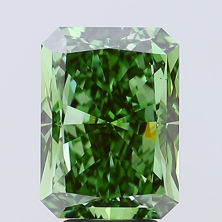 Loose Diamond - RADIANT 6.01ct Fancy Vivid Green VS2: Loose Diamond - RADIANT 6.01ct Fancy Vivid Green VS2 Source: This is a real non-mined Diamond that has been grown in a lab Shape: RADIANT Carats: 6.01 Color: Fancy Vivid Green Certification: IGI Video