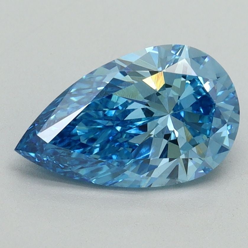 Loose Diamond - PEAR 1.51ct Fancy Vivid Blue VS1: Loose Diamond - PEAR 1.51ct Fancy Vivid Blue VS1 Source: This is a real non-mined Diamond that has been grown in a lab Shape: PEAR Carats: 1.51 Color: Fancy Vivid Blue Certification: IGI Video: