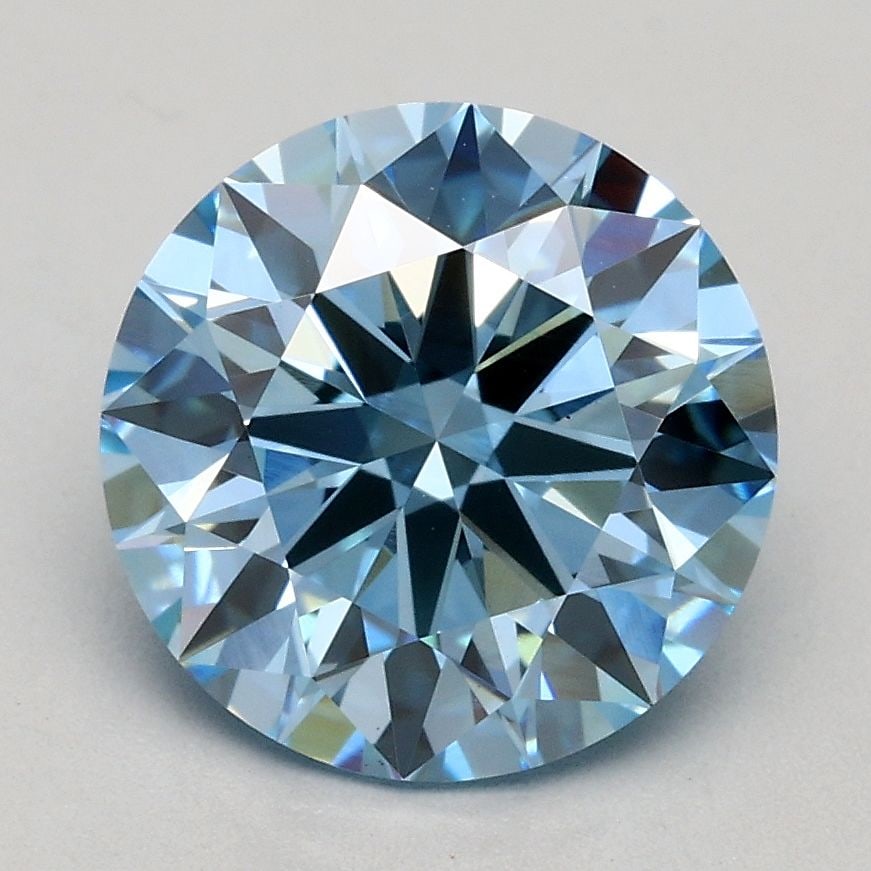Ideal Loose Diamond - ROUND 2.02ct Fancy Blue VS1: Ideal Loose Diamond - ROUND 2.02ct Fancy Blue VS1 Source: This is a real non-mined Diamond that has been grown in a lab Shape: ROUND Carats: 2.02 Color: Fancy Blue Certification: IGI Video: