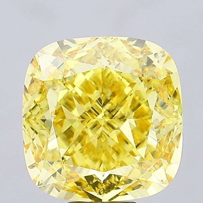 Loose Diamond - CUSHION MODIFIED 10.33ct Fancy Vivid Yellow VS2: Loose Diamond - CUSHION MODIFIED 10.33ct Fancy Vivid Yellow VS2 Source: This is a real non-mined Diamond that has been grown in a lab Shape: CUSHION MODIFIED Carats: 10.33 Color: Fancy Vivid Yellow Ce