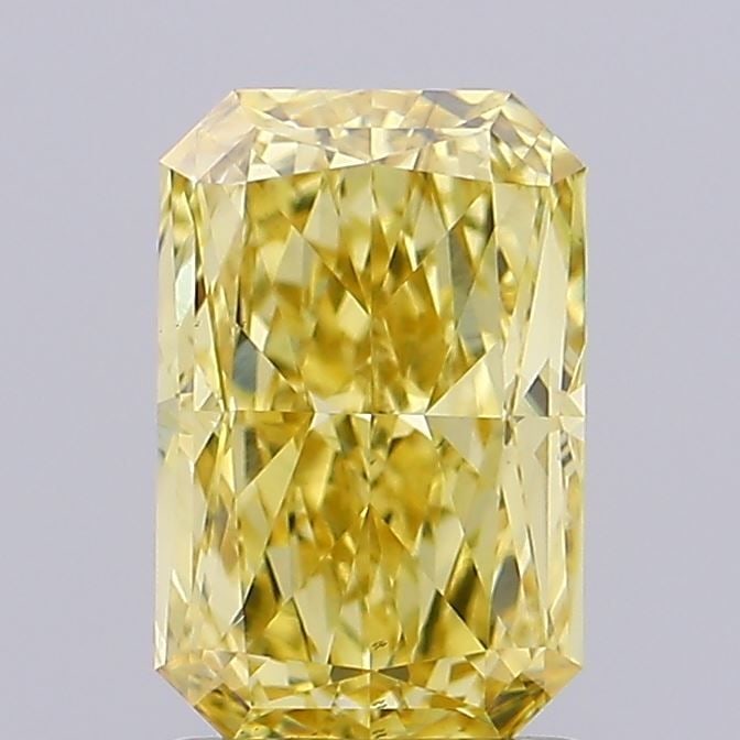 Loose Diamond - RADIANT 1.55ct Fancy Vivid Yellow VS1: Loose Diamond - RADIANT 1.55ct Fancy Vivid Yellow VS1 Source: This is a real non-mined Diamond that has been grown in a lab Shape: RADIANT Carats: 1.55 Color: Fancy Vivid Yellow Certification: IGI Vid