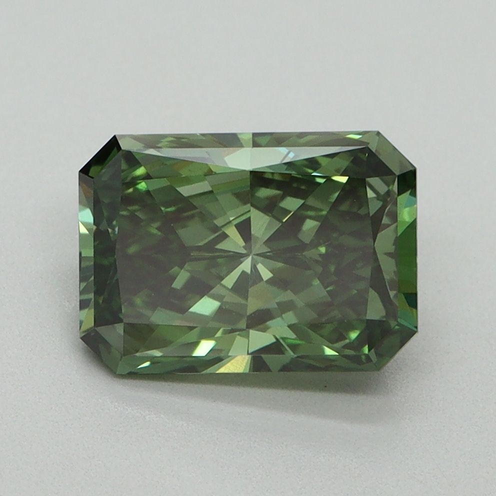 Loose Diamond - RADIANT 2.09ct Fancy Vivid Green VS2: Loose Diamond - RADIANT 2.09ct Fancy Vivid Green VS2 Source: This is a real non-mined Diamond that has been grown in a lab Shape: RADIANT Carats: 2.09 Color: Fancy Vivid Green Certification: IGI Video