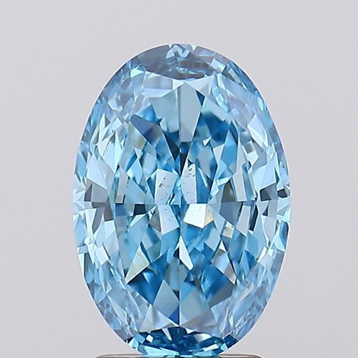Loose Diamond - OVAL 2.11ct Fancy Vivid Blue VS1: Loose Diamond - OVAL 2.11ct Fancy Vivid Blue VS1 Source: This is a real non-mined Diamond that has been grown in a lab Shape: OVAL Carats: 2.11 Color: Fancy Vivid Blue Certification: IGI Video: