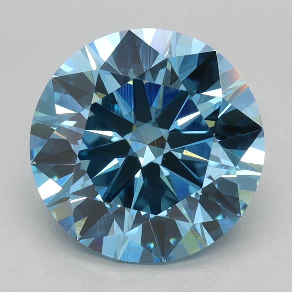 Ideal Loose Diamond - ROUND 2.87ct Fancy Vivid Blue VS1: Ideal Loose Diamond - ROUND 2.87ct Fancy Vivid Blue VS1 Source: This is a real non-mined Diamond that has been grown in a lab Shape: ROUND Carats: 2.87 Color: Fancy Vivid Blue Certification: IGI Video