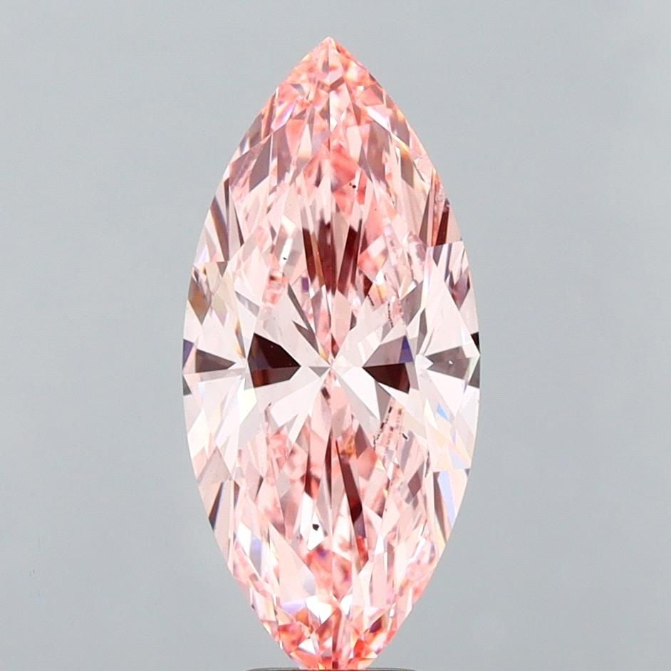 Loose Diamond - MARQUISE 5.01ct Fancy Vivid Pink SI1: Loose Diamond - MARQUISE 5.01ct Fancy Vivid Pink SI1 Source: This is a real non-mined Diamond that has been grown in a lab Shape: MARQUISE Carats: 5.01 Color: Fancy Vivid Pink Certification: IGI Video