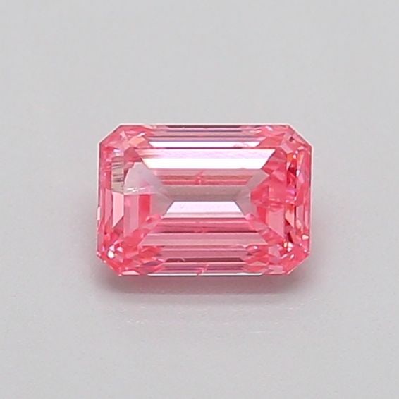 Loose Diamond - EMERALD 0.43ct Fancy Vivid Pink I1: Loose Diamond - EMERALD 0.43ct Fancy Vivid Pink I1 Source: This is a real non-mined Diamond that has been grown in a lab Shape: EMERALD Carats: 0.43 Color: Fancy Vivid Pink Certification: NONE Video: