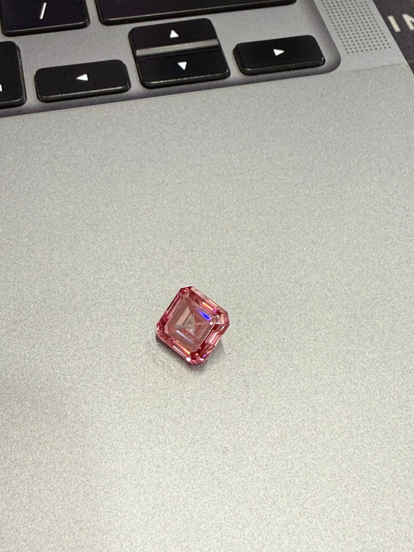 Loose Diamond - ASSCHER 4.16ct Fancy Vivid Pink VS1: Loose Diamond - ASSCHER 4.16ct Fancy Vivid Pink VS1 Source: This is a real non-mined Diamond that has been grown in a lab Shape: ASSCHER Carats: 4.16 Color: Fancy Vivid Pink Certification: IGI PLEASE 