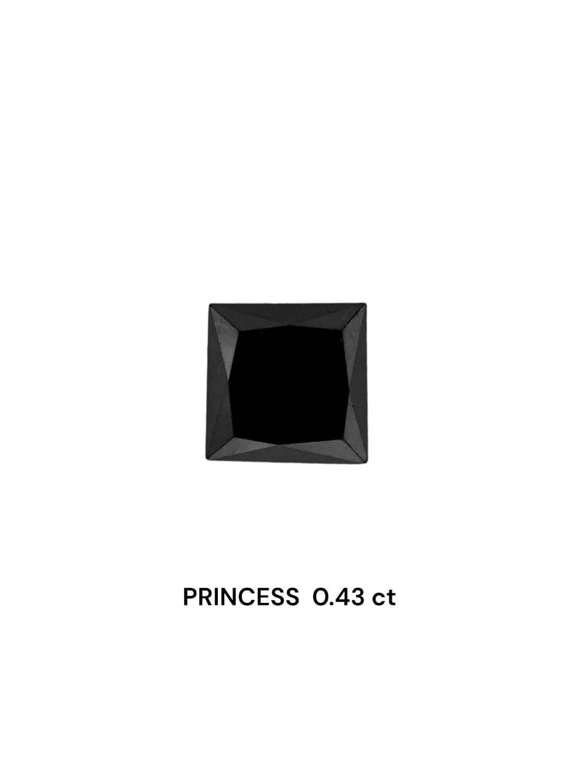 Loose Diamond - PRINCESS 0.43ct Fancy Black VVS2: Loose Diamond - PRINCESS 0.43ct Fancy Black VVS2 Source: Natural Shape: PRINCESS Carats: 0.43 Color: Fancy Black Certification: NONE Video:
