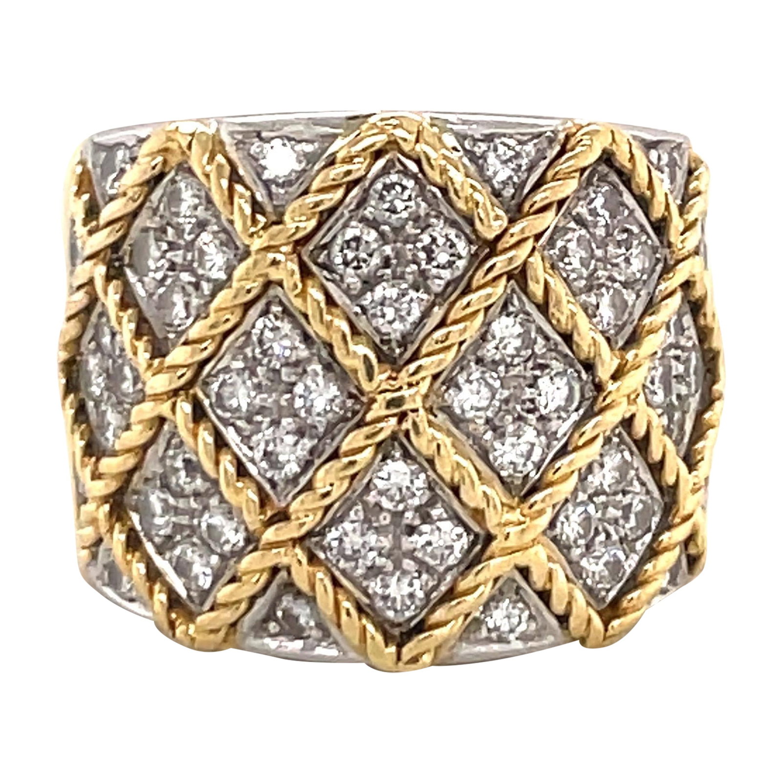 18K Yellow Gold Braided Diamond Ring 1.02 Carats by Harbor Diamonds (1 of 10)