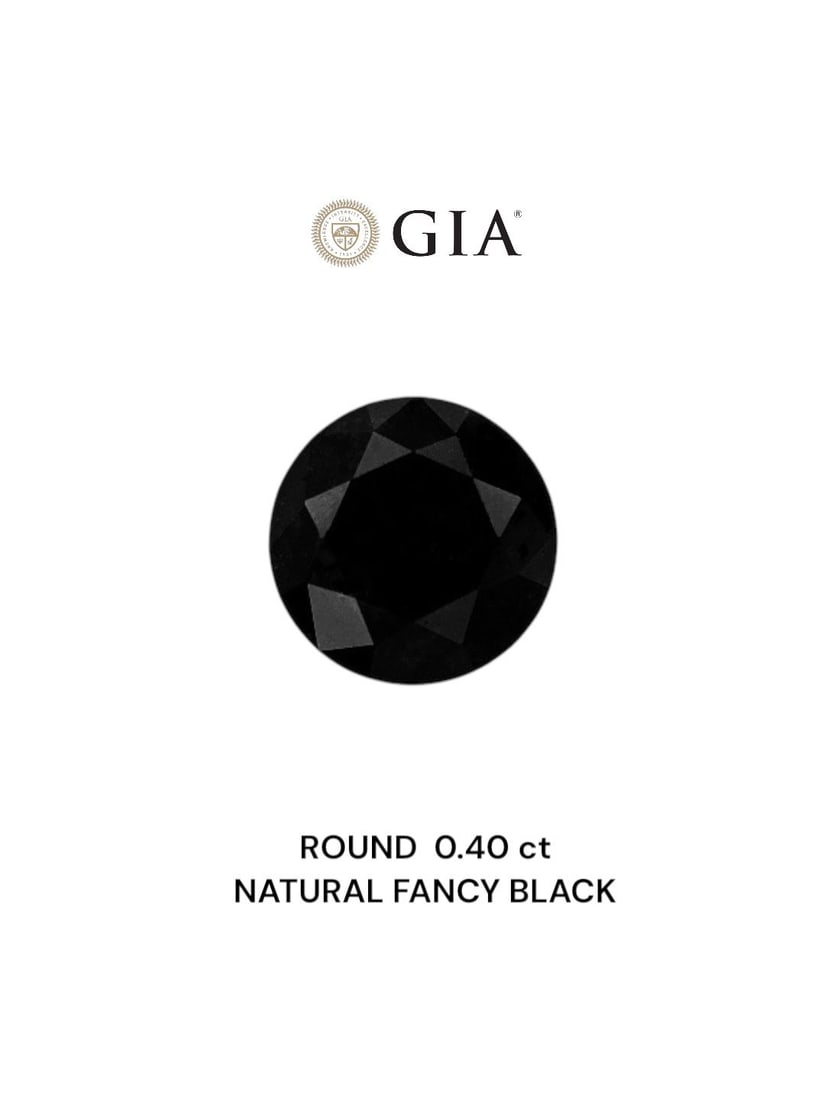 Loose Diamond - ROUND 0.4ct Fancy Black VVS2: Loose Diamond - ROUND 0.4ct Fancy Black VVS2 Source: Natural Shape: ROUND Carats: 0.4 Color: Fancy Black Certification: GIA Video: