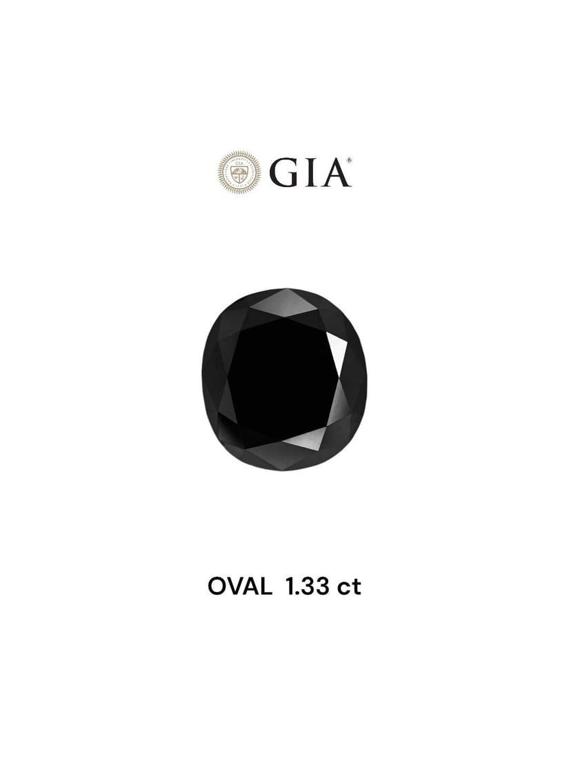 Loose Diamond - OVAL 1.33ct Fancy Black VVS2: Loose Diamond - OVAL 1.33ct Fancy Black VVS2 Source: Natural Shape: OVAL Carats: 1.33 Color: Fancy Black Certification: GIA Video: