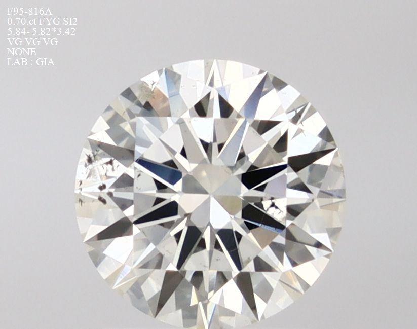 Loose Diamond - ROUND 0.7ct Faint Yellow Green SI2: Loose Diamond - ROUND 0.7ct Faint Yellow Green SI2 Source: Natural Shape: ROUND Carats: 0.7 Color: Faint Yellow Green Certification: GIA Video: