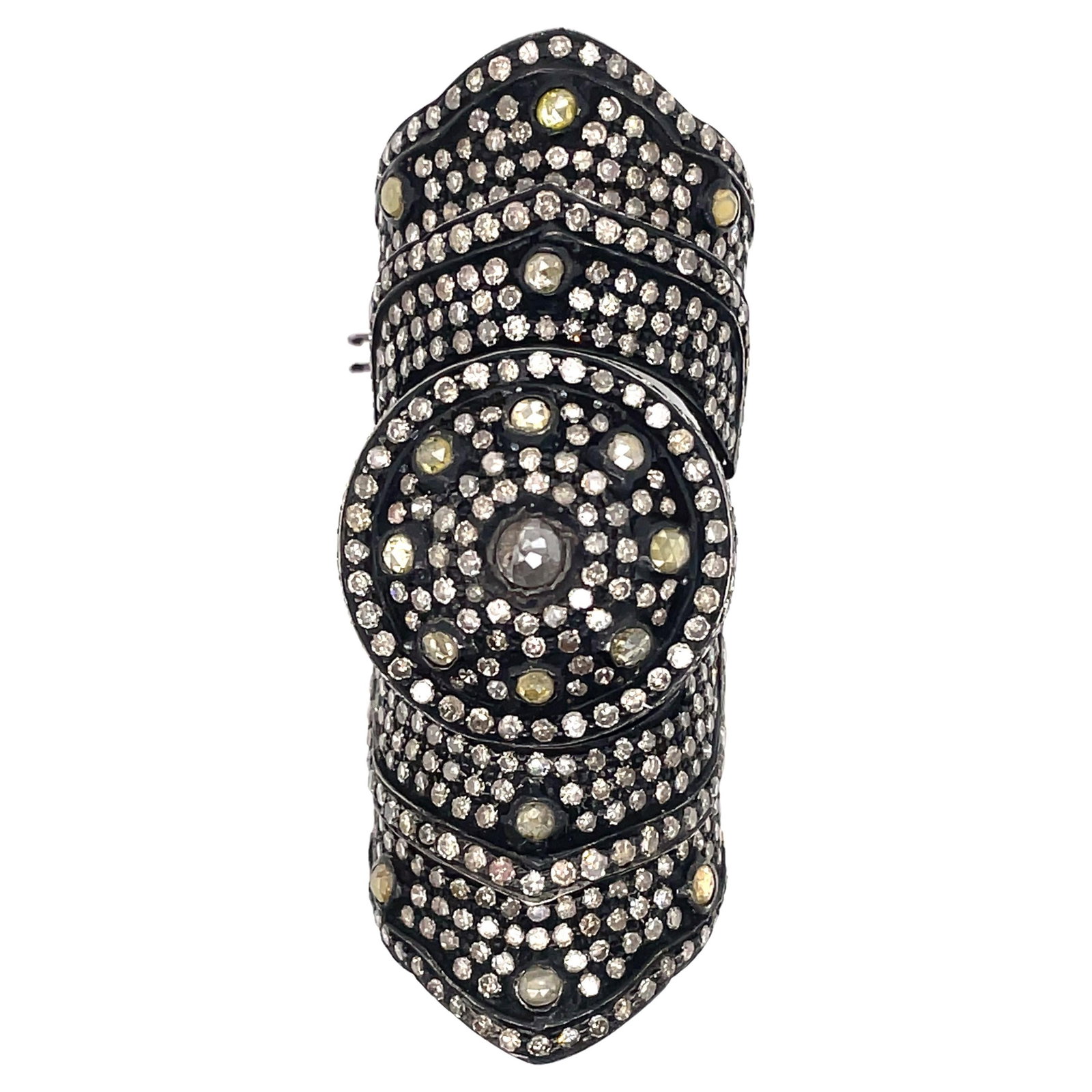 Victorian Style Flex Ring 6.29ct Diamond Gold Silver GIA Appraisal (1 of 5)