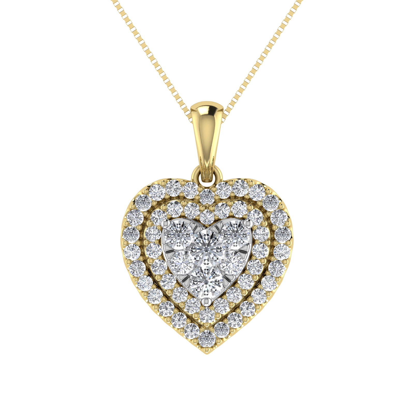 Diamond 3/4 Ct.Tw. Heart Pendant in 10K Yellow Gold (1 of 4)