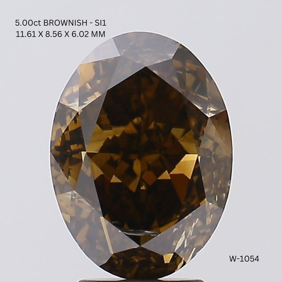 Loose Diamond - OVAL 5.0ct Brown SI1: Loose Diamond - OVAL 5.0ct Brown SI1 Source: Natural Shape: OVAL Carats: 5.0 Color: Brown Certification: NONE Video: