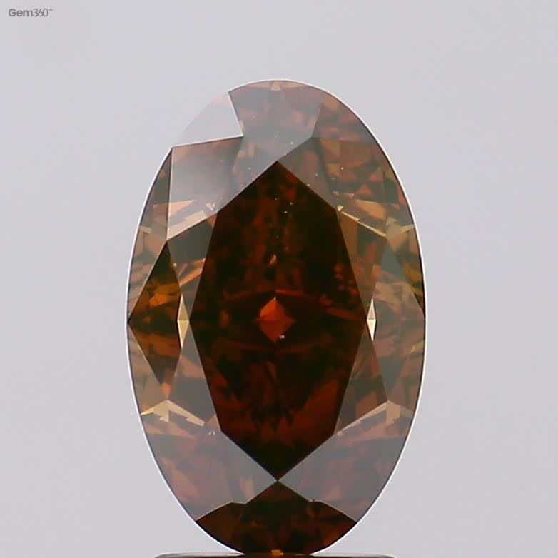 Loose Diamond - OVAL 3.4ct Fancy Dark Orangey Brown SI1: Loose Diamond - OVAL 3.4ct Fancy Dark Orangey Brown SI1 Source: Natural Shape: OVAL Carats: 3.4 Color: Fancy Dark Orangey Brown Certification: GIA Video: