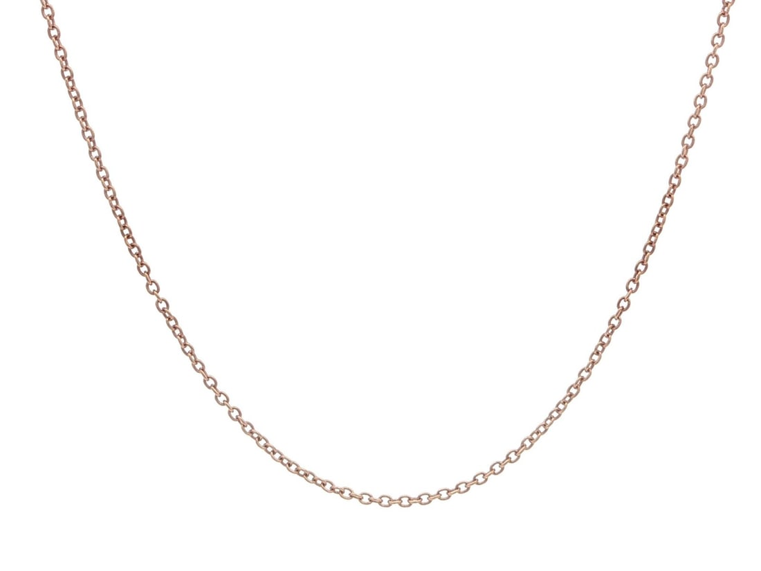 18 Inch 14k Rose Gold Cable Chain Necklace for Women by Le Vian: 18 Inch 14k Rose Gold Cable Chain Necklace for Women by Le Vian This LeVian fine cable link chain necklace is crafted from solid 14k rose gold and features a delicate 1mm width. Designed for women, th