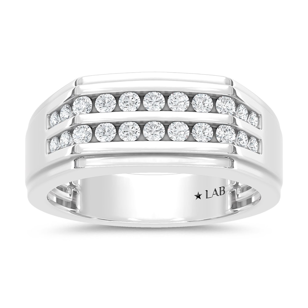 10K White Gold Diamond 1/2 Ct.Tw. Mens Band (1 of 4)