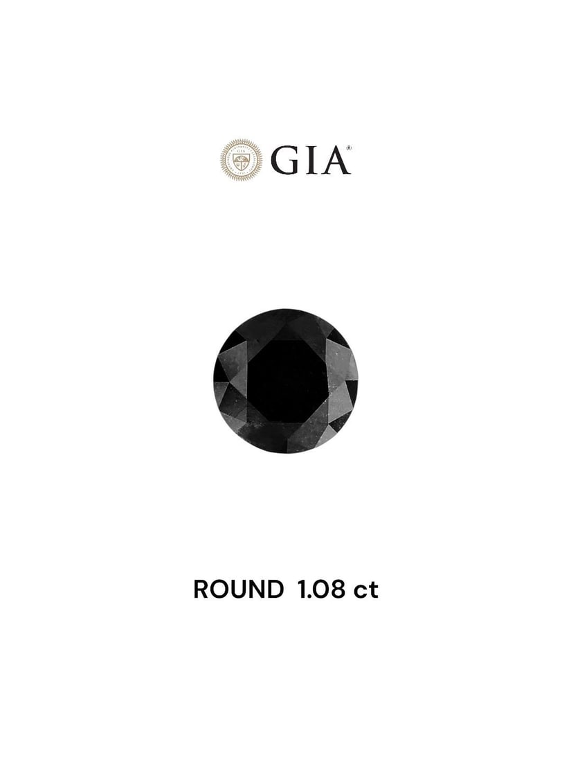Loose Diamond - ROUND 1.08ct Fancy Black VVS2: Loose Diamond - ROUND 1.08ct Fancy Black VVS2 Source: Natural Shape: ROUND Carats: 1.08 Color: Fancy Black Certification: GIA Video: