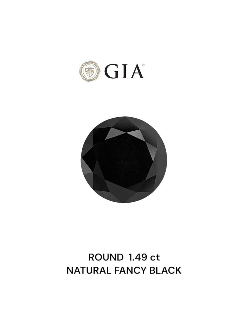 Loose Diamond - ROUND 1.49ct Fancy Black VVS2: Loose Diamond - ROUND 1.49ct Fancy Black VVS2 Source: Natural Shape: ROUND Carats: 1.49 Color: Fancy Black Certification: GIA Video: