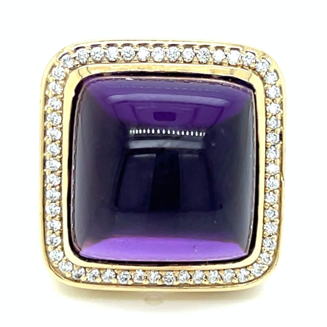 Stunning 14K Yellow Gold Amethyst 25 Ct Diamond Ring (1 of 4)