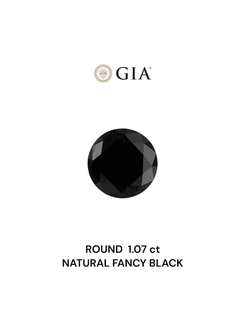 Loose Diamond - ROUND 1.07ct Fancy Black VVS2: Loose Diamond - ROUND 1.07ct Fancy Black VVS2 Source: Natural Shape: ROUND Carats: 1.07 Color: Fancy Black Certification: GIA Video: