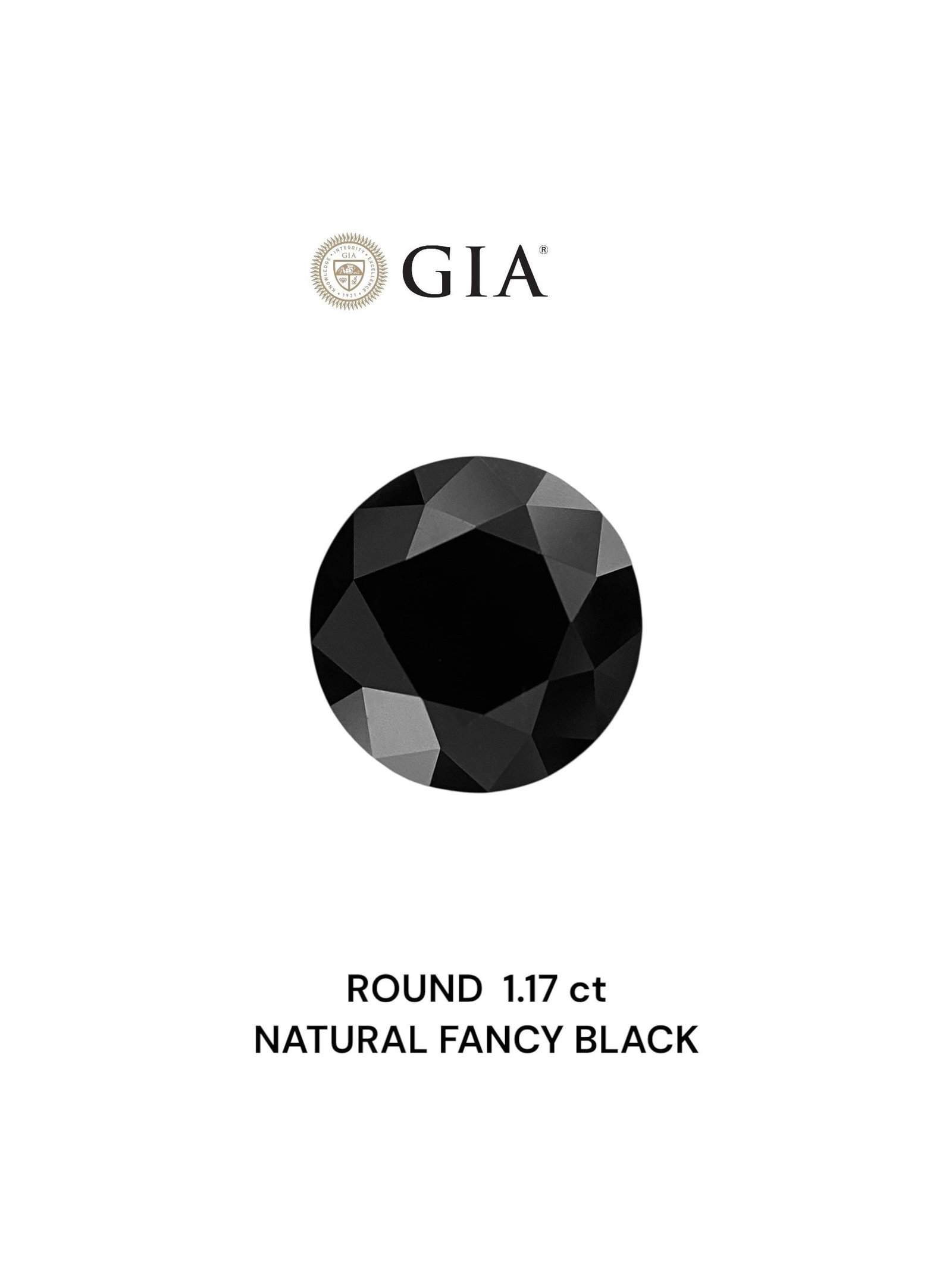 Loose Diamond - ROUND 1.17ct Fancy Black VVS2: Loose Diamond - ROUND 1.17ct Fancy Black VVS2 Source: Natural Shape: ROUND Carats: 1.17 Color: Fancy Black Certification: GIA Video: