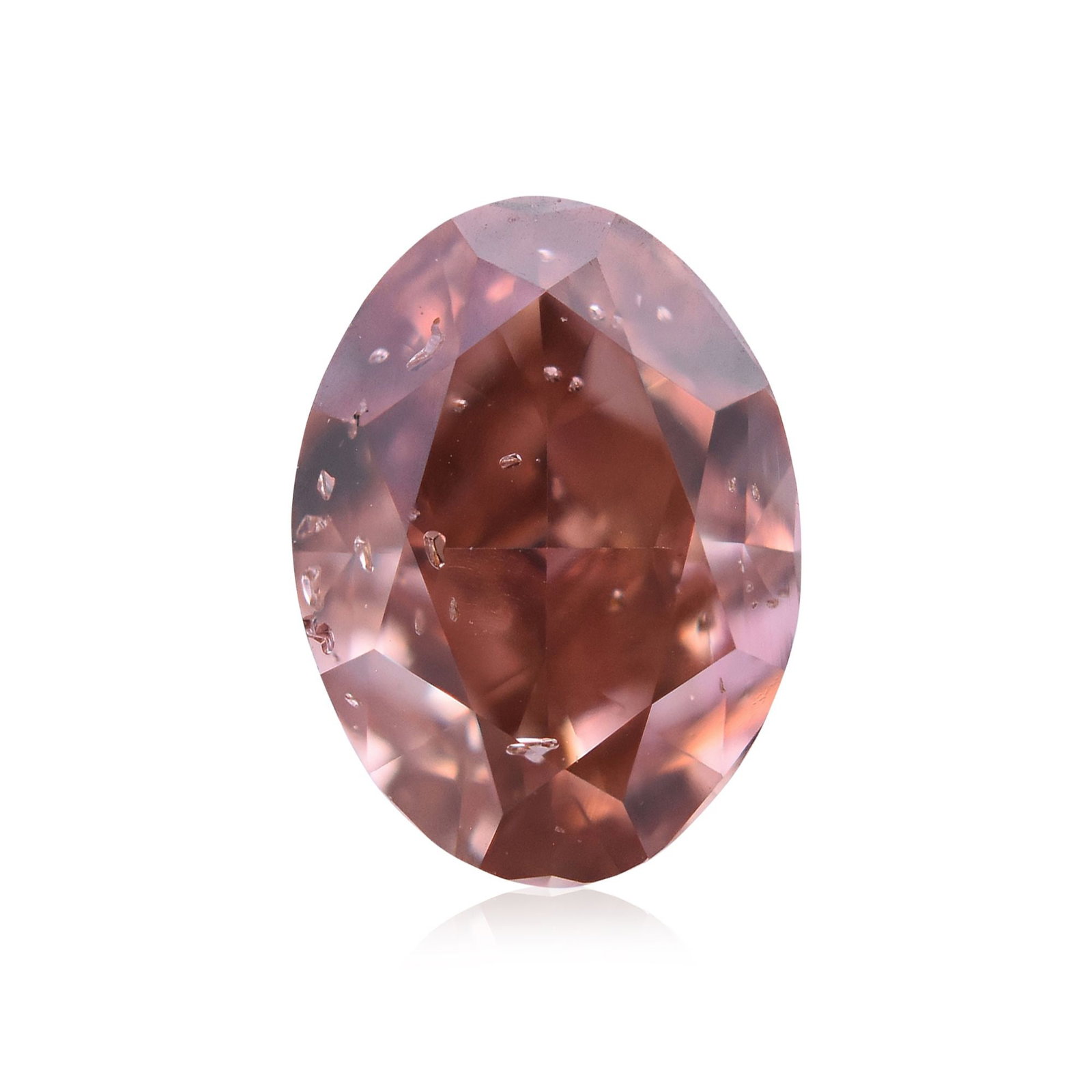 Loose Diamond - OVAL 0.54ct Fancy Deep Orangey Pink I1: Loose Diamond - OVAL 0.54ct Fancy Deep Orangey Pink I1 Source: Natural Shape: OVAL Carats: 0.54 Color: Fancy Deep Orangey Pink Certification: GIA Video: