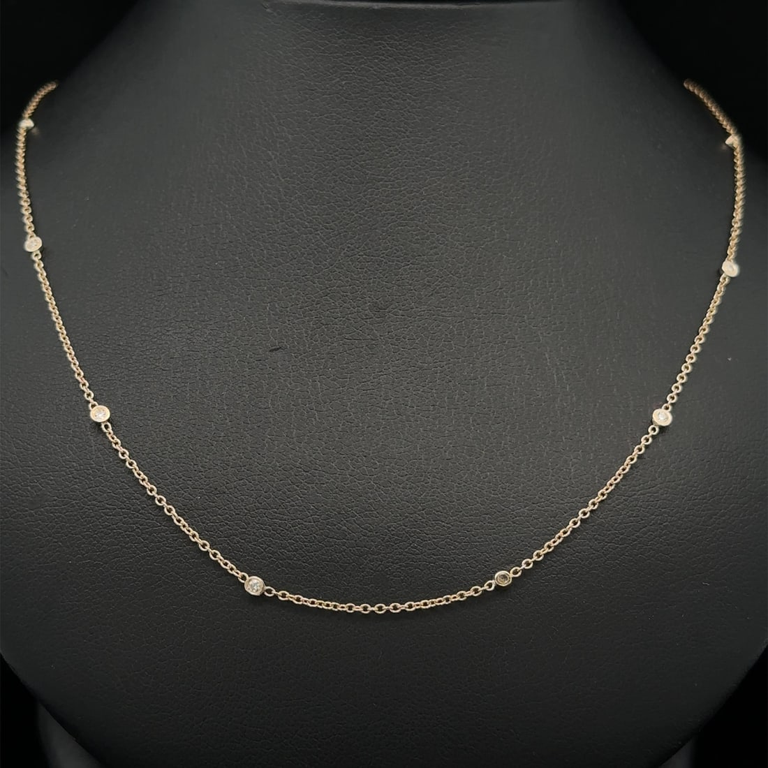 Dainty 14k Yellow Gold 0.16ct Natural Diamond By The Yard Necklace: Dainty 14k Yellow Gold 0.16ct Natural Diamond By The Yard Necklace Elevate your style with this dainty necklace featuring a stunning chain crafted from 14k solid yellow gold. It showcases a total of t