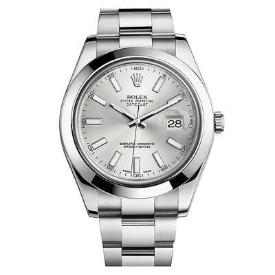2017 Oyster Bracelet Datejust II Ref 116300 Silver Stick Dial with Card: 2017 Oyster Bracelet Datejust II Ref 116300 Silver Stick Dial with Card This Rolex Datejust II features a silver stick dial, smooth bezel, and Oyster bracelet. It comes with the reference number 11630