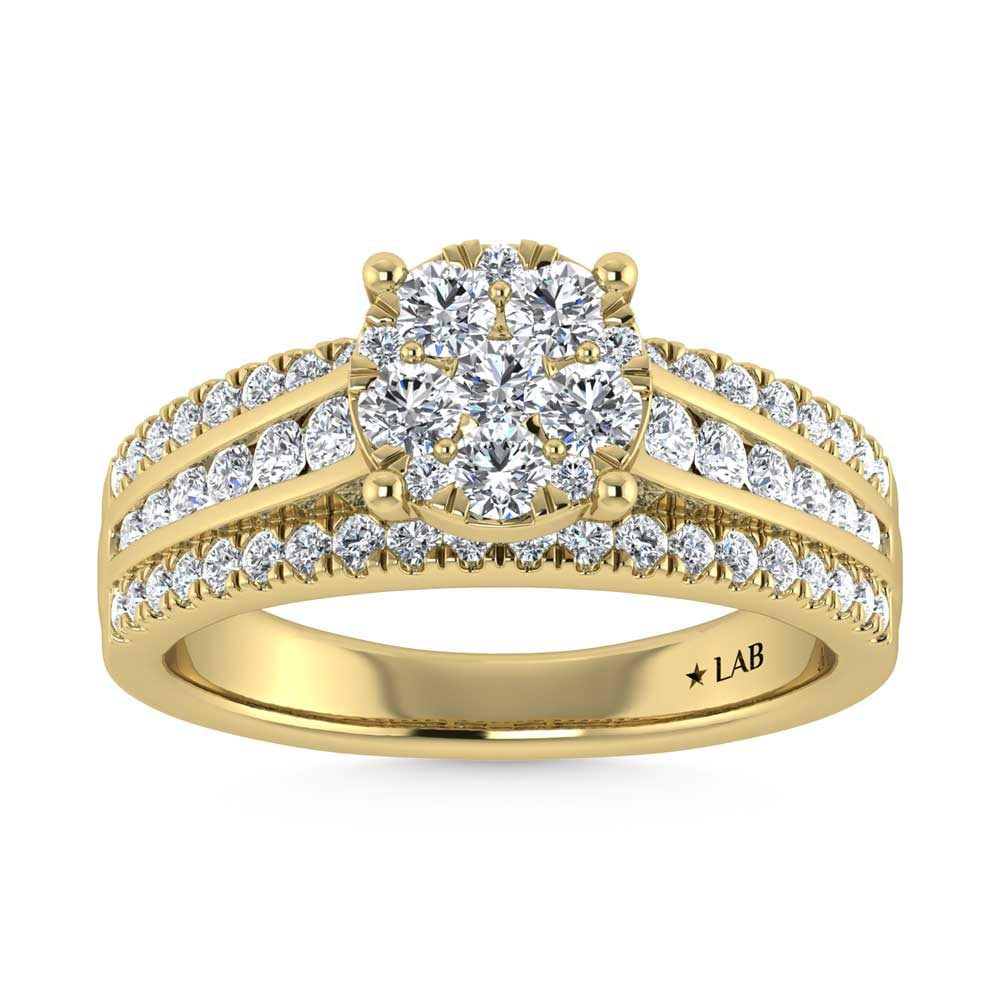10K Yellow Gold 1 Ct.Tw. Diamond Engagement Ring: 10K Yellow Gold 1 Ct.Tw. Diamond Engagement Ring This Diamond Engagement Ring Fashioned In 10K Yellow Gold And Set With Shimmering 1 Ct.Tw. Diamonds. On Your Special Day, The Coordinating Diamond Wedd