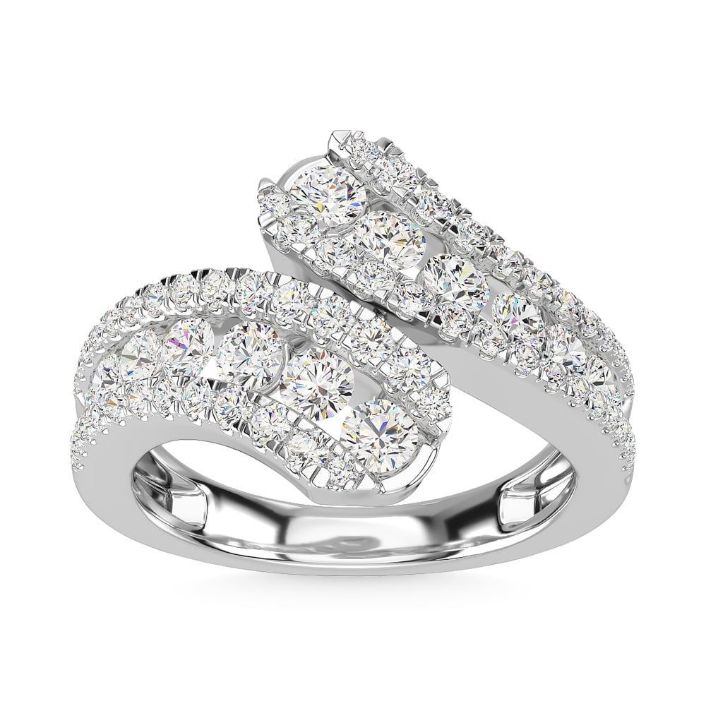 14K White Gold Diamond 1 1/2 Ct.Tw. Fashion Ring: 14K White Gold Diamond 1 1/2 Ct.Tw. Fashion Ring 14k White Gold Stone Color: G-h Stone Clarity: Si1 Each ring is presented in standard size 6.5. Complimentary resizing is available between sizes 510 (