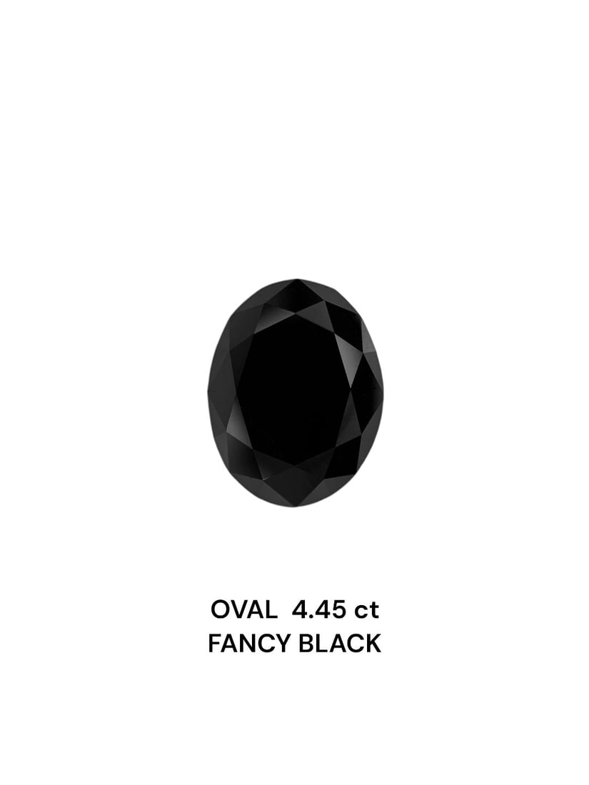 Loose Diamond - OVAL 4.45ct Black: Loose Diamond - OVAL 4.45ct Black Source: Natural Shape: OVAL Carats: 4.45 Color: Black Certification: IGI Video: