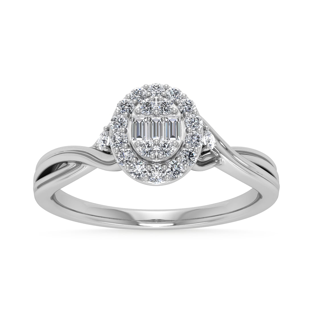 Diamond 1/8 Ct.Tw. Promise Ring in 10K White Gold: Diamond 1/8 Ct.Tw. Promise Ring in 10K White Gold 10k White Gold Stone Color: G-h Stone Clarity: Si3-i1 Each ring is presented in standard size 6.5. Complimentary resizing is available between sizes 5