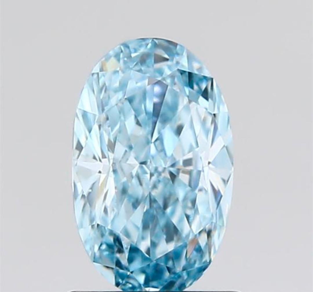 Loose Diamond - OVAL 1.02ct Fancy Intense Blue VS2: Loose Diamond - OVAL 1.02ct Fancy Intense Blue VS2 Source: Natural Shape: OVAL Carats: 1.02 Color: Fancy Intense Blue Certification: NONE PLEASE NOTE: Framed, Large, or heavy items do not have shippin
