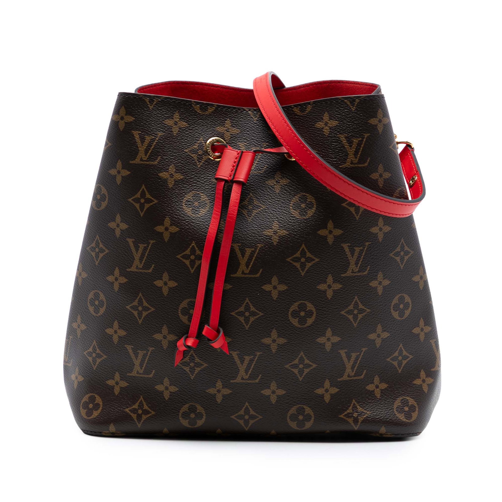 Monogram Canvas Neonoe MM Shoulder Bag by Louis Vuitton: Monogram Canvas Neonoe MM Shoulder Bag by Louis Vuitton The Louis Vuitton Monogram Neonoe MM features a monogram canvas exterior with an open top and a drawstring closure. It comes with an adjustable 