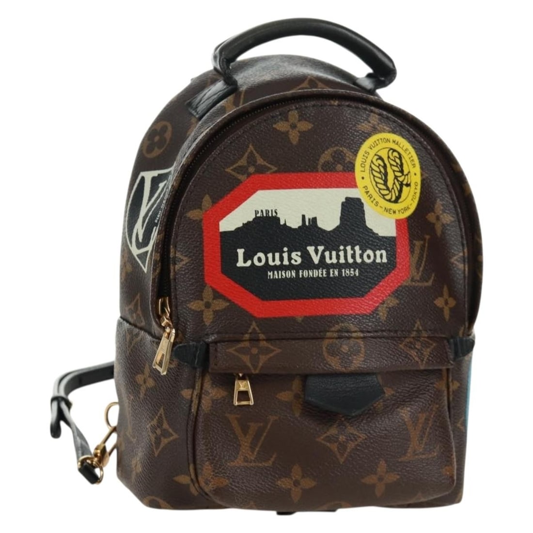 Louis Vuitton World Tour Monogram Palm Springs Canvas Backpack Limited Edition: Louis Vuitton World Tour Monogram Palm Springs Canvas Backpack Limited Edition This limited edition Louis Vuitton Palm Springs Backpack World Tour features the iconic monogram canvas in brown. Designe
