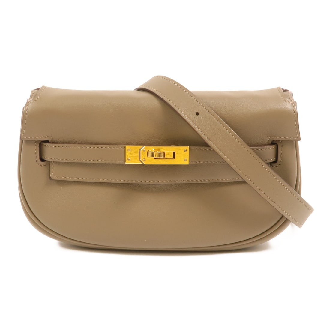 Hermes Kelly Moove Etoupe Swift Leather Shoulder Bag GHW: Hermes Kelly Moove Etoupe Swift Leather Shoulder Bag GHW This Hermes Kelly Moove shoulder bag is crafted from Veau Swift calfskin leather in a sophisticated gray (etoupe) color. Featuring gold-tone ha
