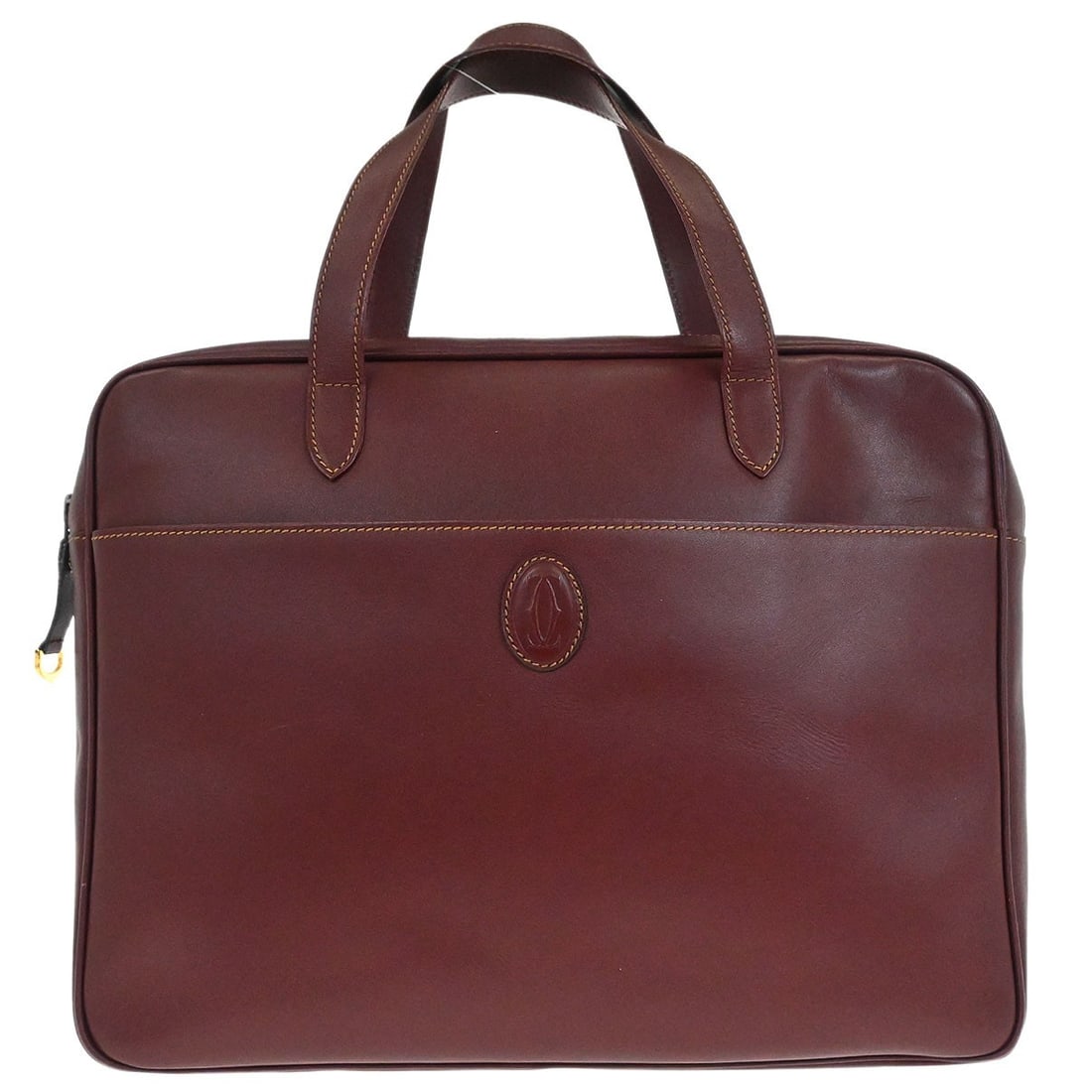 Cartier Must de Bordeaux Leather Medium Top Handle Briefcase Bag: Cartier Must de Bordeaux Leather Medium Top Handle Briefcase Bag This vintage Cartier Bordeaux briefcase handbag features a structured medium-sized design crafted from leather. It is equipped with dou
