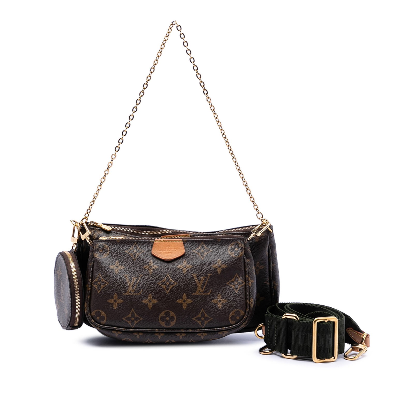 Louis Vuitton Multi Pochette Monogram Canvas Bag with Removable Mini Pouches: Louis Vuitton Multi Pochette Monogram Canvas Bag with Removable Mini Pouches This Louis Vuitton Monogram Multi Pochette Accessoires features a monogram canvas body and includes a detachable chain link