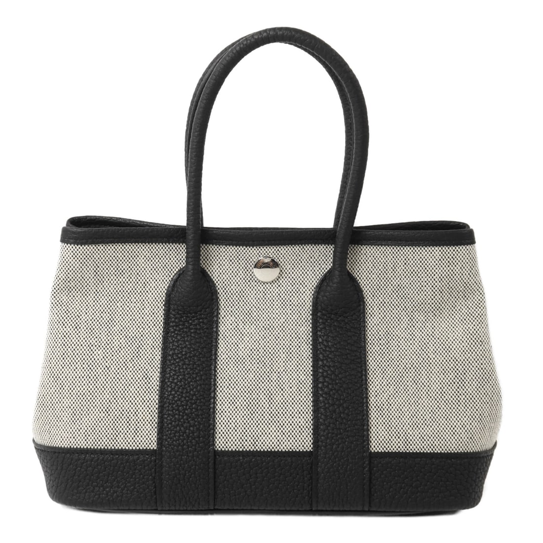 Hermes Mini Garden Party Noir Canvas Leather Tote (1 of 14)