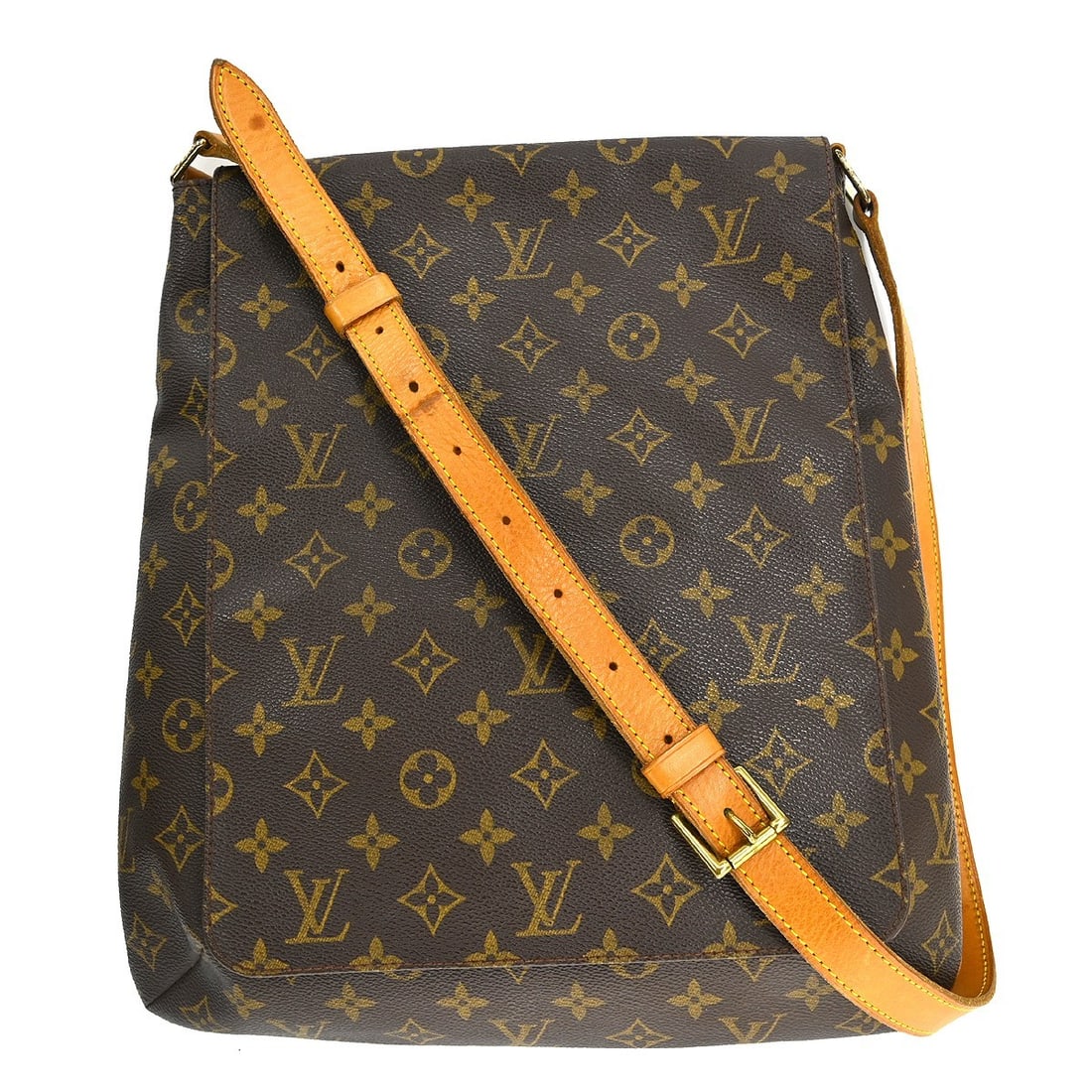 Louis Vuitton Musette Monogram Canvas Medium Shoulder Bag Brown: Louis Vuitton Musette Monogram Canvas Medium Shoulder Bag Brown This Louis Vuitton Musette Shoulder Bag features the iconic monogram canvas exterior with a brown leather shoulder strap and zip closure