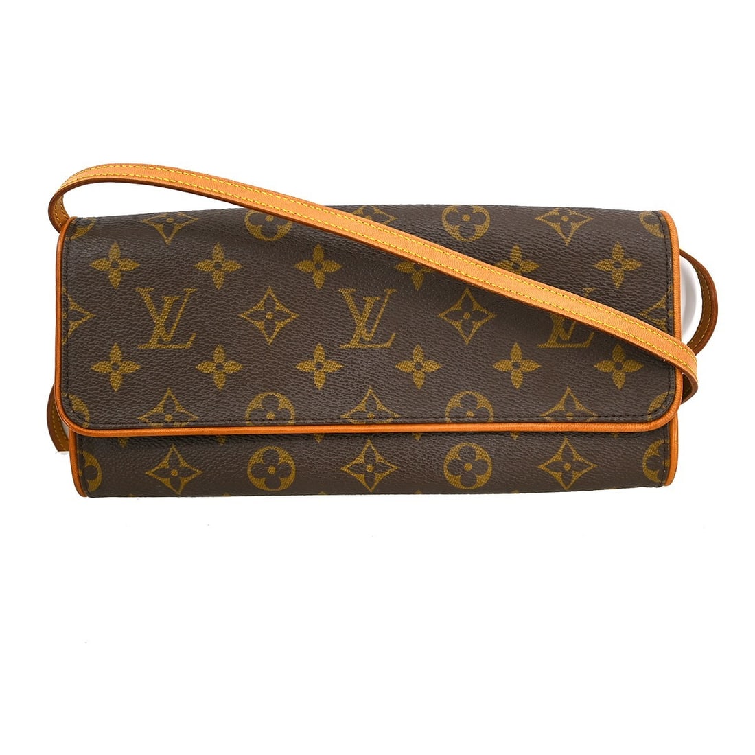 Louis Vuitton Pochette Twin GM Monogram Canvas Crossbody Bag M51852: Louis Vuitton Pochette Twin GM Monogram Canvas Crossbody Bag M51852 This Louis Vuitton Pochette Twin GM crossbody bag showcases the iconic Monogram canvas leather exterior with brown leather accents. 