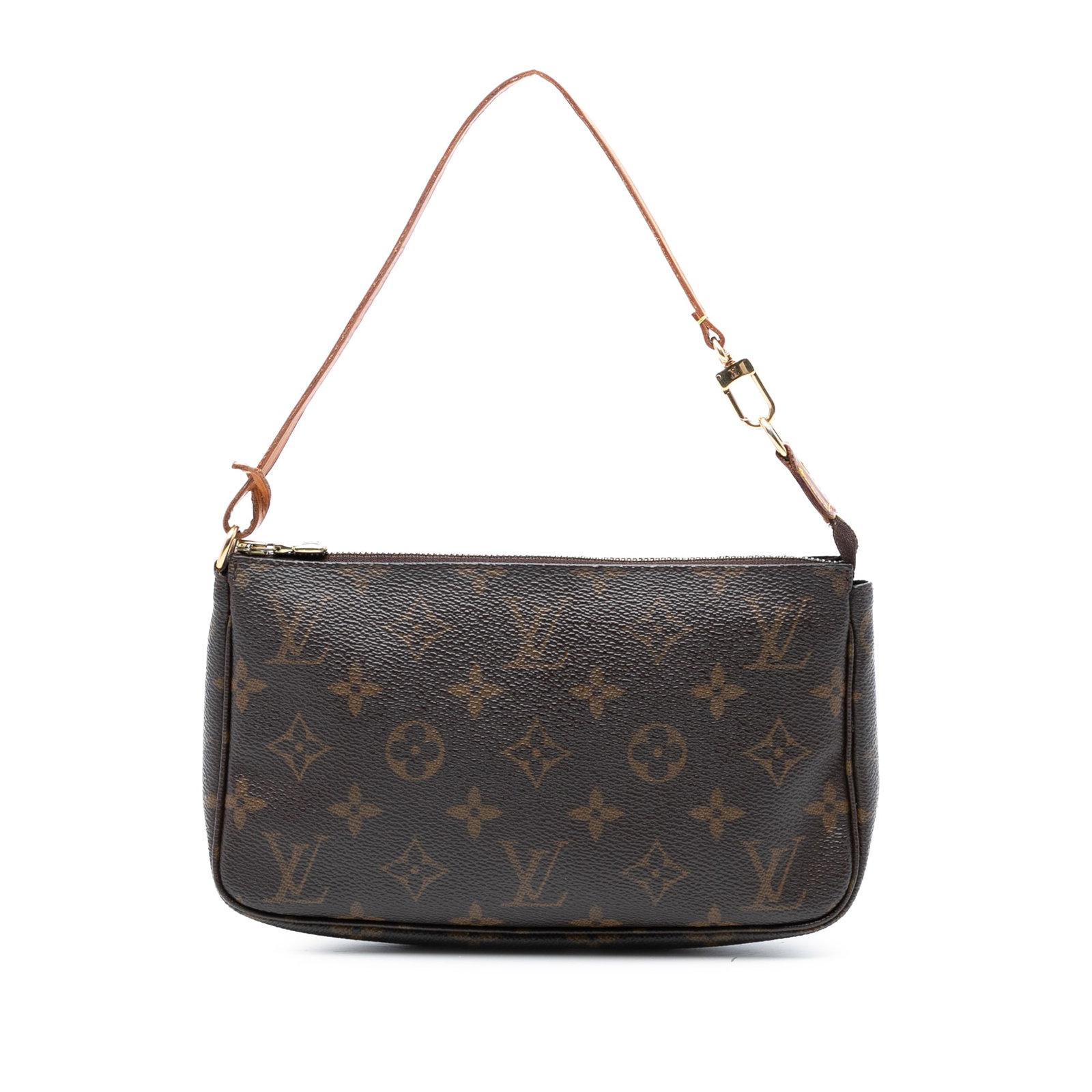 Louis Vuitton Monogram Pochette Accessoires Repainted Brown Bag: Louis Vuitton Monogram Pochette Accessoires Repainted Brown Bag The Louis Vuitton Monogram Pochette Accessoires is a stylish and practical bag crafted from signature monogram canvas. It features a fla