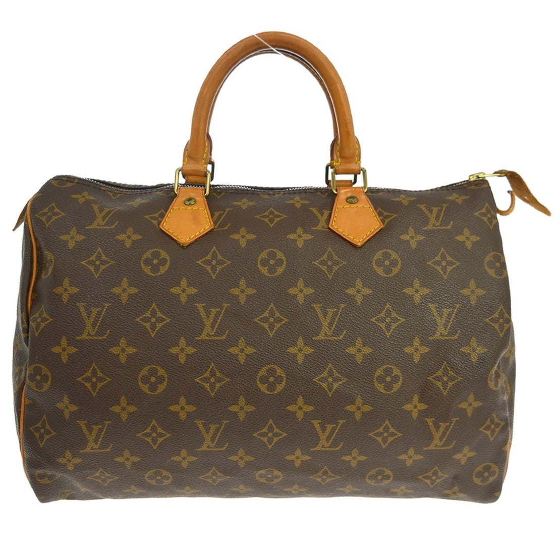 Louis Vuitton Speedy Brown Monogram Canvas Satchel Bag 35cm: Louis Vuitton Speedy Brown Monogram Canvas Satchel Bag 35cm The Louis Vuitton Speedy Handbag features the iconic monogram canvas design in brown. This handbag is crafted for women and offers a spaciou