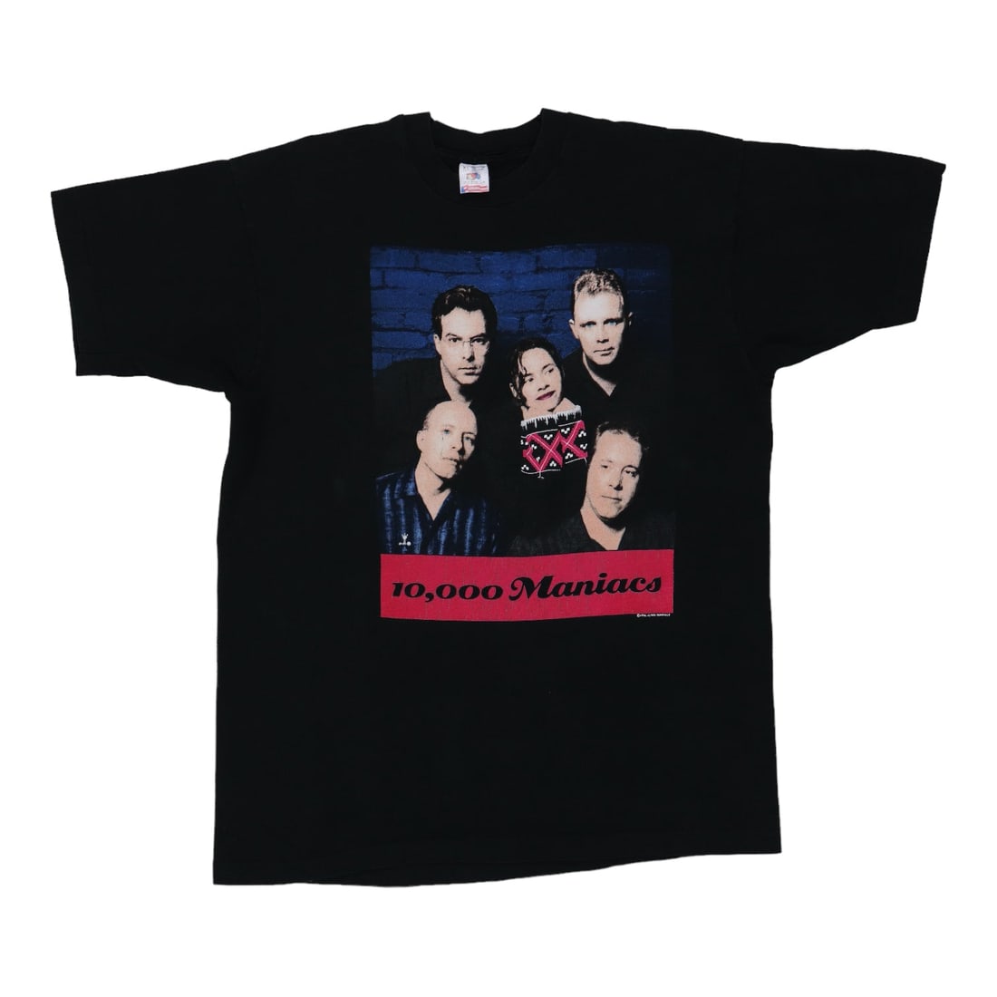 Vintage 1992 10,000 Maniacs Concert Black Cotton T-Shirt Extra Large: Vintage 1992 10,000 Maniacs Concert Black Cotton T-Shirt Extra Large This is an original vintage 1992 10,000 Maniacs Tour shirt featuring front and back graphics. Made from 100% cotton, the shirt come