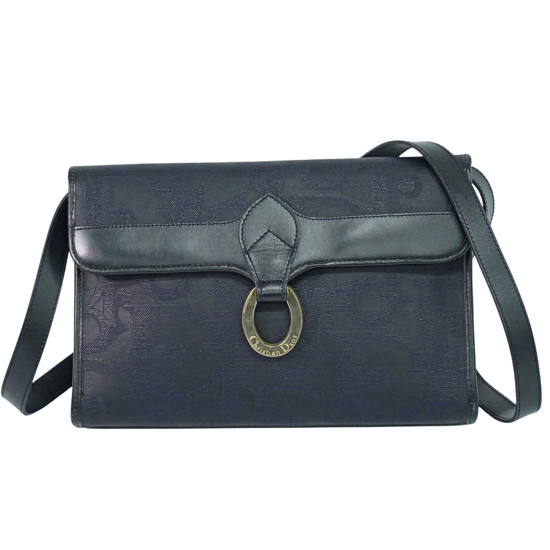 Christian Dior Trotter navy canvas shoulder bag France 28cm: Christian Dior Trotter navy canvas shoulder bag France 28cm This Christian Dior Trotter shoulder bag features a navy canvas exterior, designed for women. The bag is crafted in France and exhibits sign