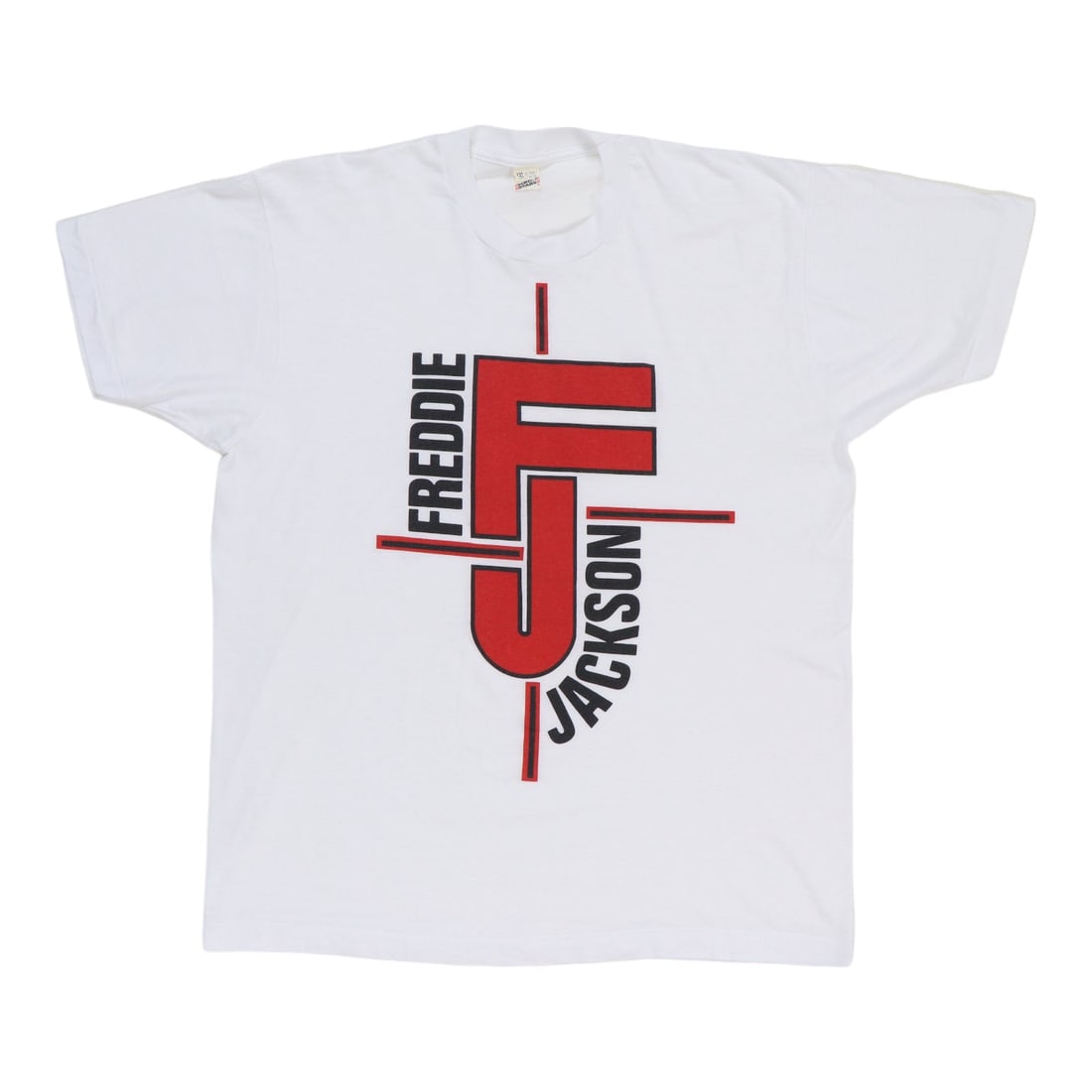 Vintage 1990 Freddie Jackson White Poly Cotton Graphic Shirt XXL (1 of 4)
