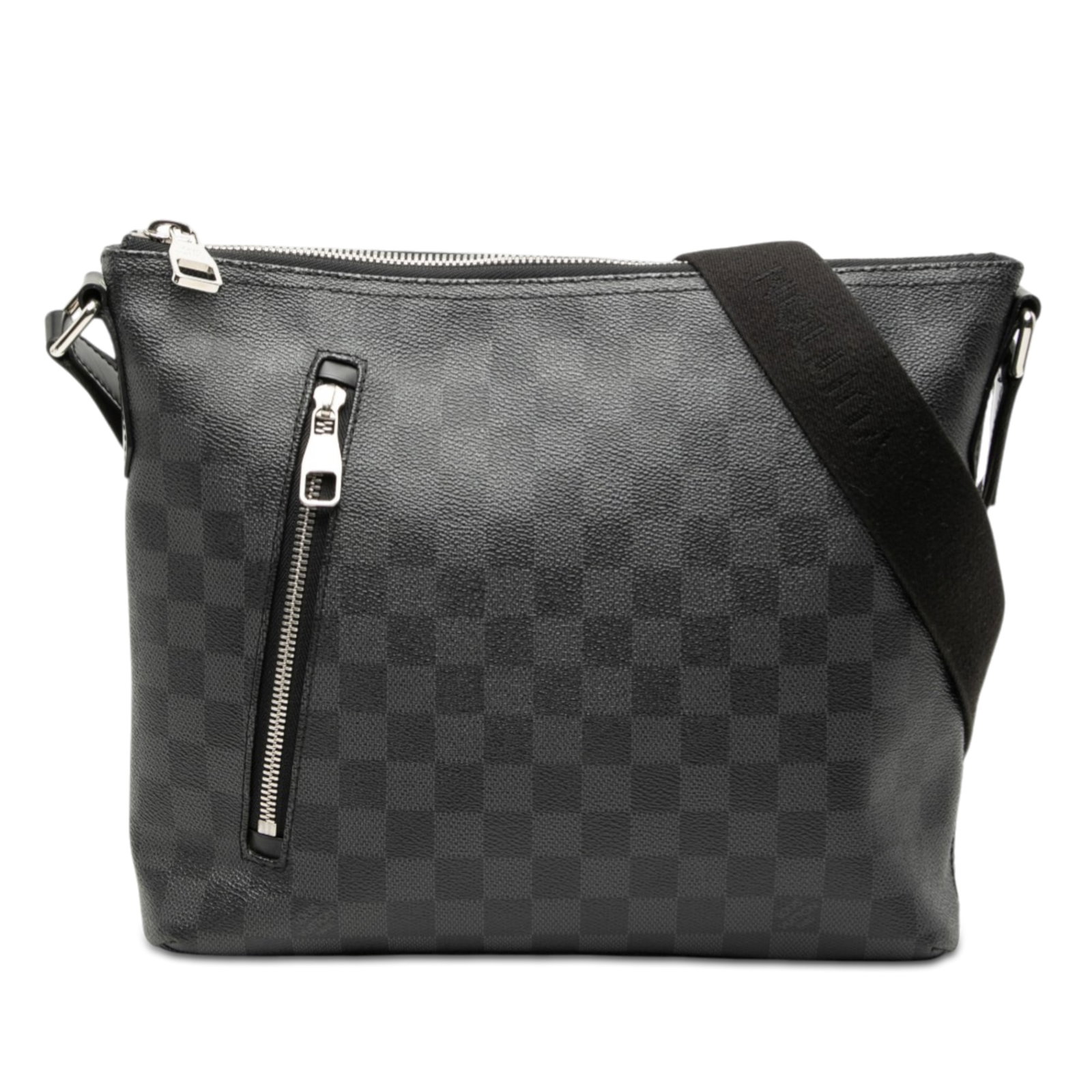 Louis Vuitton Mick PM Shoulder Bag in Damier Graphite Canvas: Louis Vuitton Mick PM Shoulder Bag in Damier Graphite Canvas The Louis Vuitton Damier Graphite Mick PM is crafted from signature Damier canvas and features a front exterior zip pocket, adjustable flat